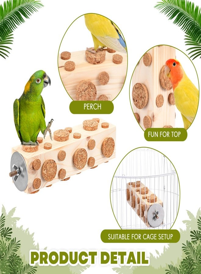 Skyygemm 2 Pieces Bird Chew Toy Wooden Foraging Toys for Birds Parrot Cork Stopper Toys Woodpecker Feeding Toy for Macaws, Small Parakeets, Conures, Budgies, Finches Conure Cockatiel - Image 3